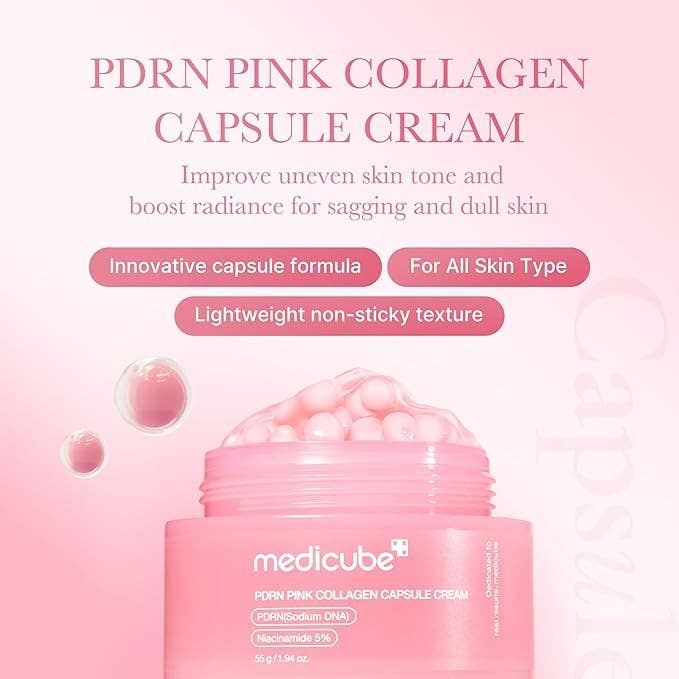Crème capsule au collagène rose MEDICUBE Salmon DNA PDRN 55 g (1,94 oz)