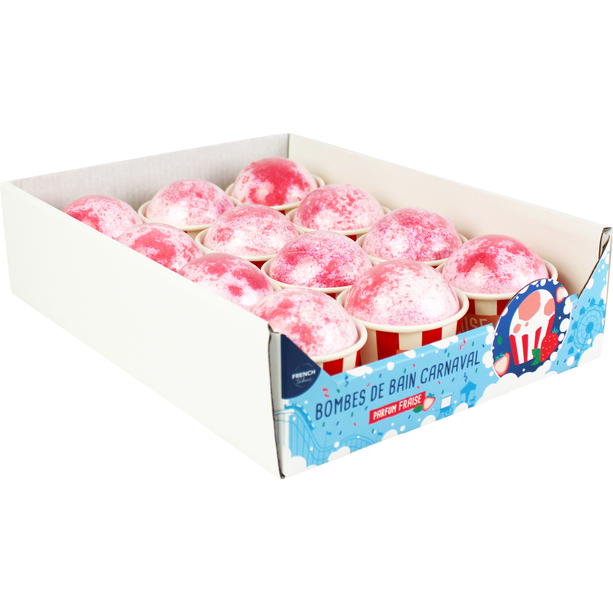 Bombe de bain 100 gr - Carnaval - Senteur Fraise