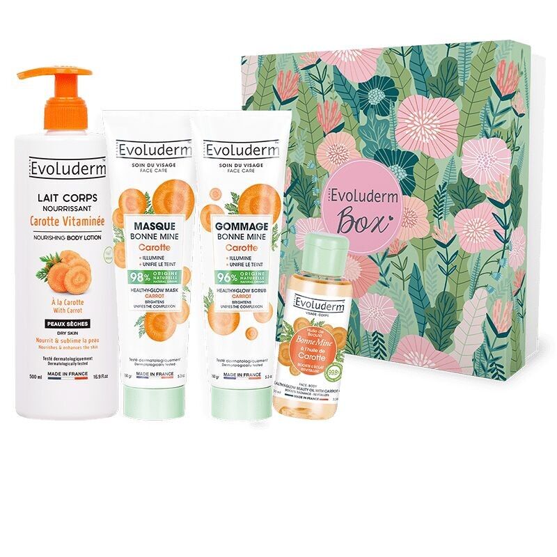 Coffret Cadeau Visage & Corps 100% Carotte -  Idée Cadeau - Coffret Cadeau Noël – Anniversaire - Fête des Mères – Jungle