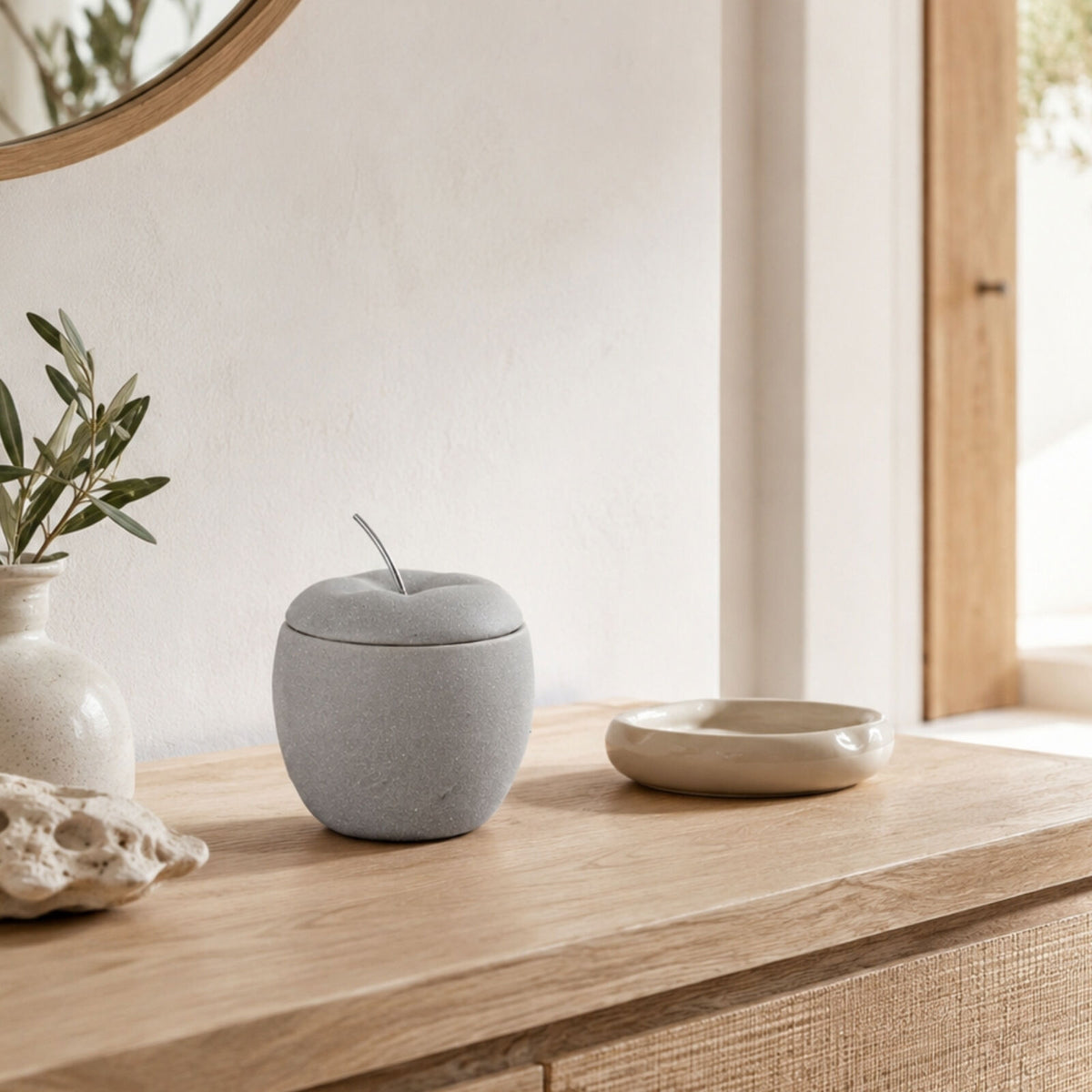 Brûleur à Huile Pomme d’Amour – Bougeoir Fondant Cires Parfumées – Accessoire Aromathérapie – Bougie Chauffe-Plat en Céramique