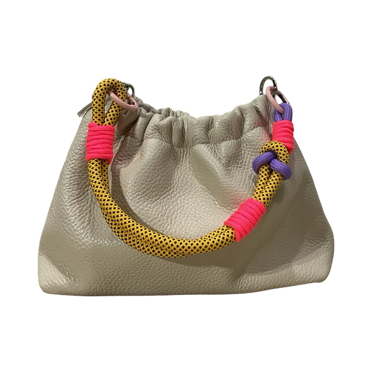 Sac Bandoulière Cuir Grainé Plissa – Beige