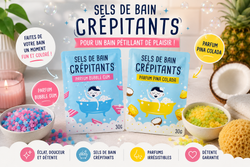 Sels de Bain Crépitants Parfum Bubble Gum & Pina Colada – Bain Pétillant Relaxant et Ludique – Pina Colada