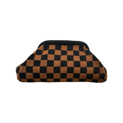 Pochette à damier Simon – Camel