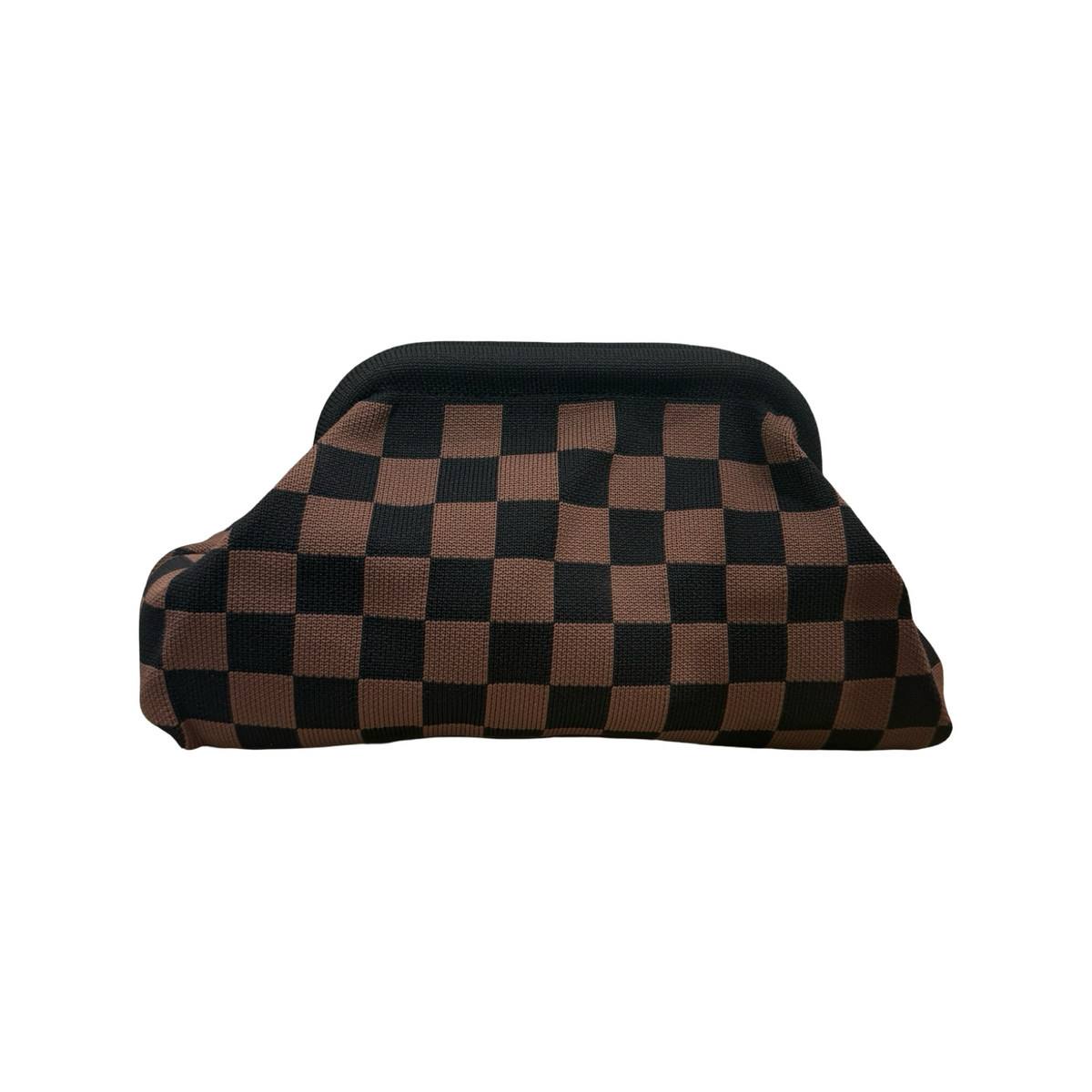 Pochette à damier Simon – Marron