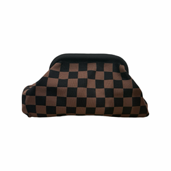 Pochette à damier Simon – Marron