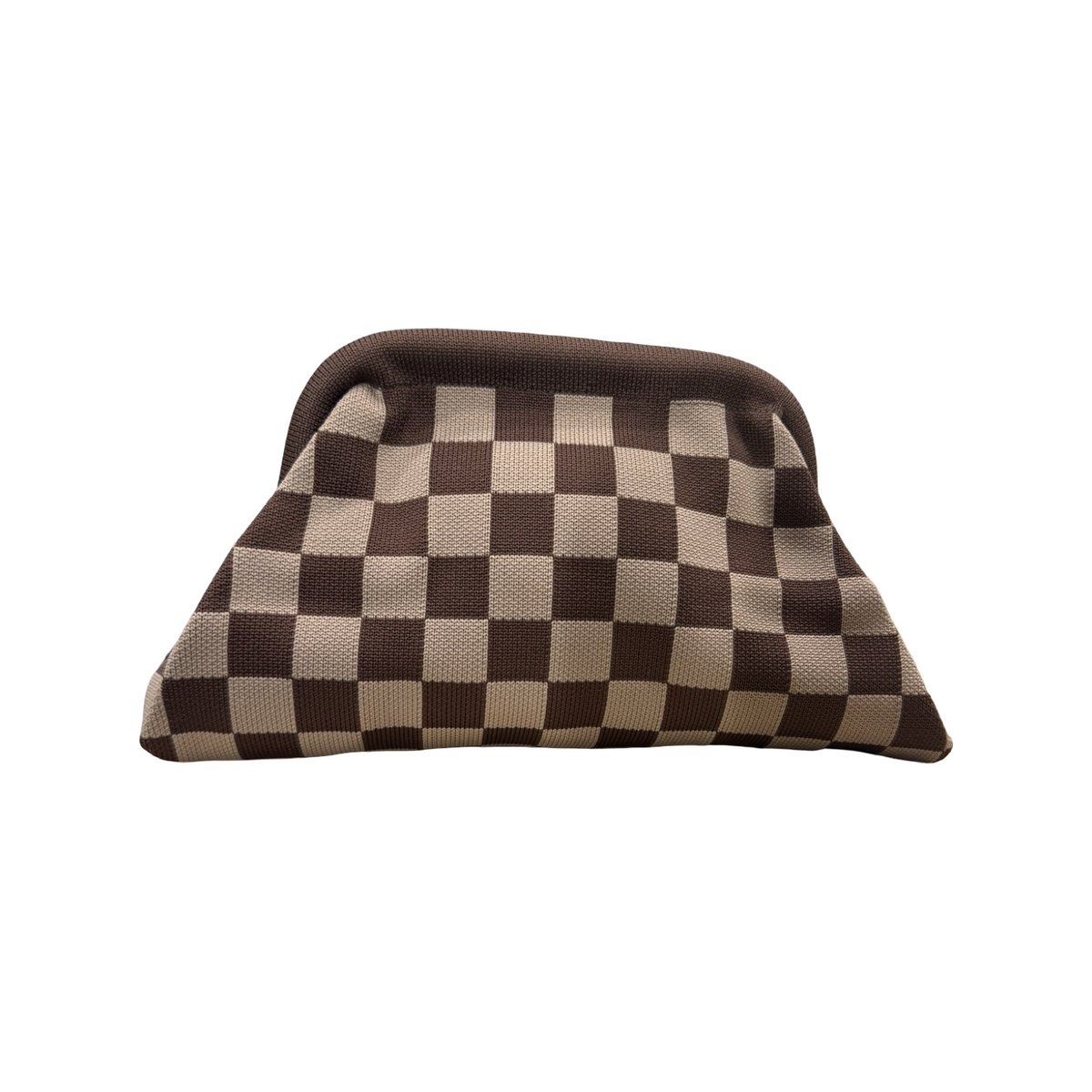 Pochette à damier Simon – Taupe
