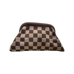 Pochette à damier Simon – Taupe