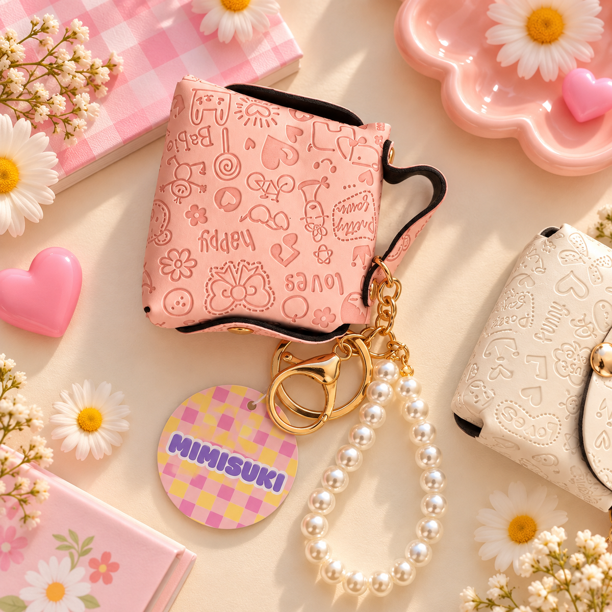 Porte-clés Mini sac à main - Bijoux de sac Doodle Pearls