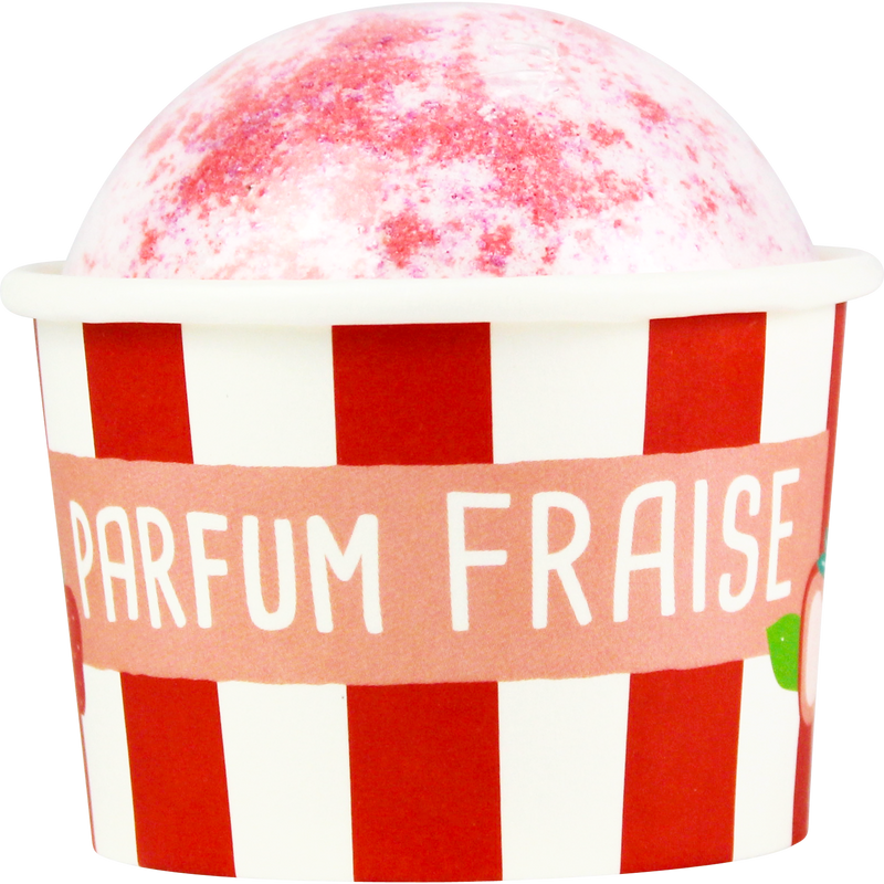 Bombe de bain 100 gr - Carnaval - Senteur Fraise