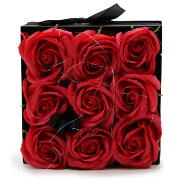 Bouquet Cadeau 9 Roses en Savon - Différentes Couleurs - Soap Flower
