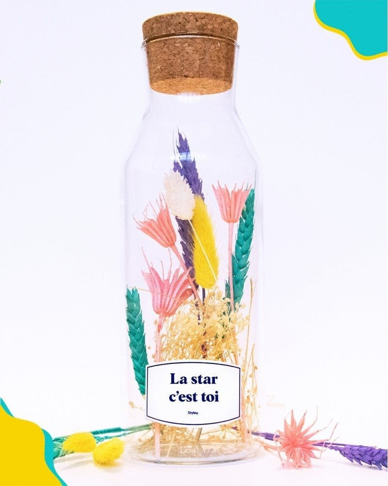 Bouteille de Fleurs Séchées - La Star c'est Toi - Styley