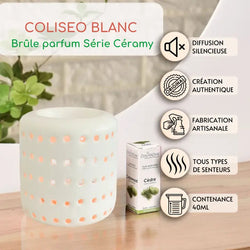 Brûle Parfum en Céramique Coliseo Blanc - Zen'Arôme