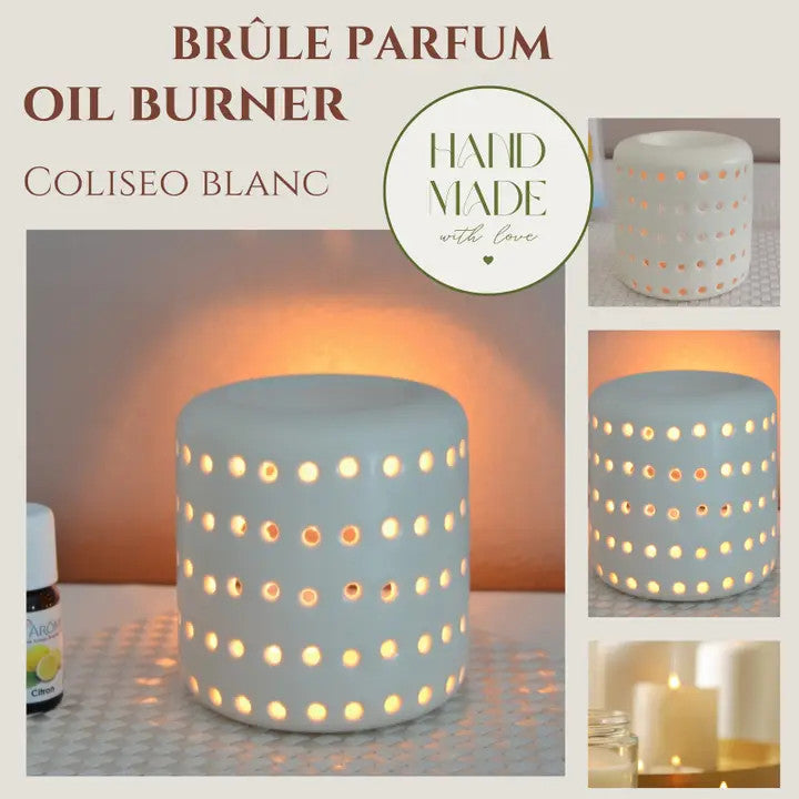 Brûle Parfum en Céramique Coliseo Blanc - Zen'Arôme