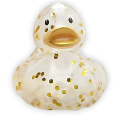 Canard Transparent à Paillettes Dorées - Duckshop