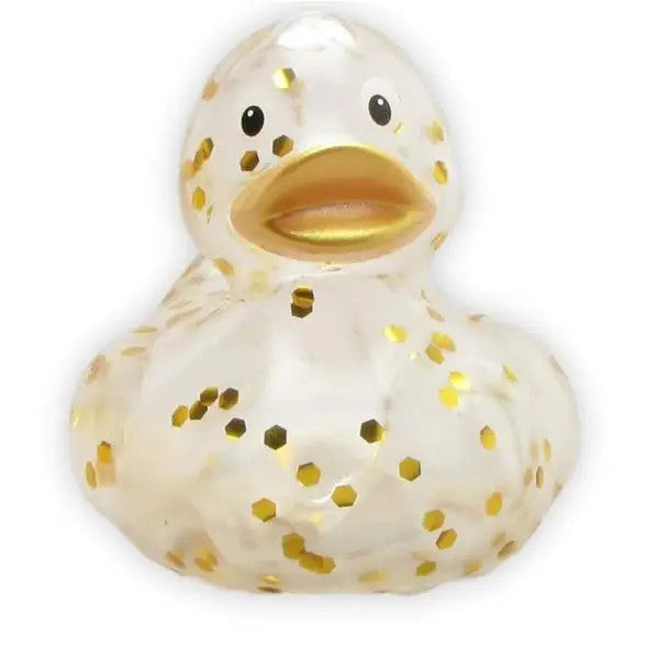 Canard Transparent à Paillettes Dorées - Duckshop