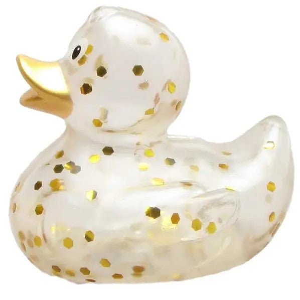 Canard Transparent à Paillettes Dorées - Duckshop