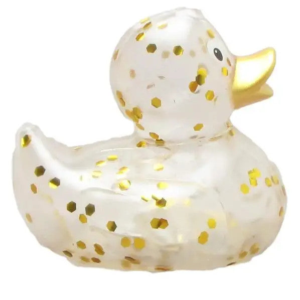 Canard Transparent à Paillettes Dorées - Duckshop