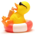 Canard Vacancier avec Bouée Rouge et Blanche - Duckshop