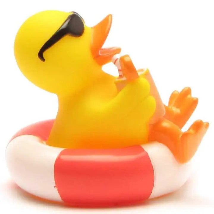 Canard Vacancier avec Bouée Rouge et Blanche - Duckshop