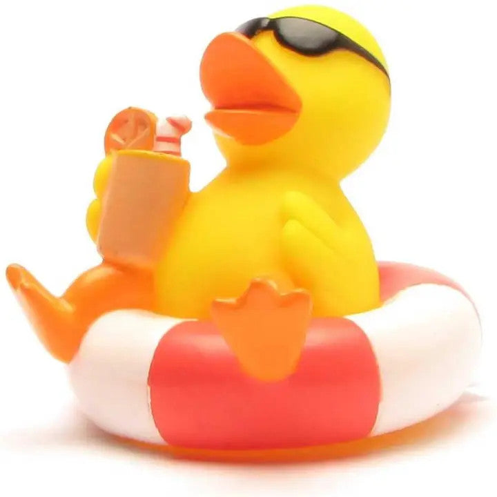 Canard Vacancier avec Bouée Rouge et Blanche - Duckshop