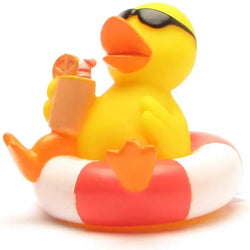 Canard Vacancier avec Bouée Rouge et Blanche - Duckshop