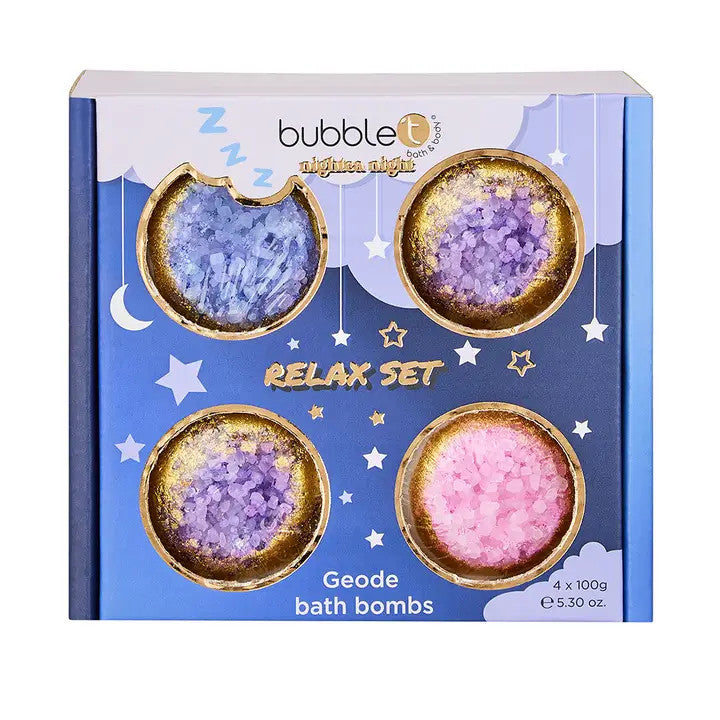 Coffret cadeau Nightea Night Geode Bath Bomb (4 x 100 g) - Bubble T