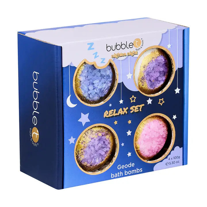 Coffret cadeau Nightea Night Geode Bath Bomb (4 x 100 g) - Bubble T