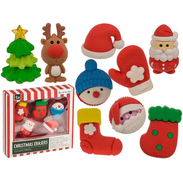 Gommes de Noël Collectibles (Lot de 5) - Out of the Blue