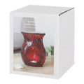 Grand Brûleur à Mazout et Chauffe-Cire en Verre Craquelé Rouge - Something Different Wholesale