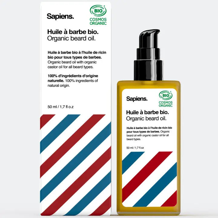 Huile à Barbe BIO Frais & Boisé (50 ml) - Sapiens.