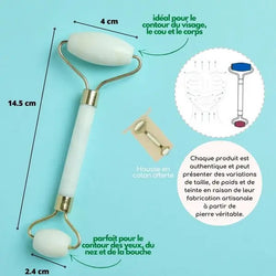 Masseur Roller Visage Pierre de Jade Blanc - Sun & Sia