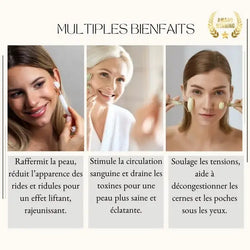 Masseur Roller Visage Pierre de Jade Blanc - Sun & Sia