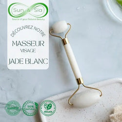 Masseur Roller Visage Pierre de Jade Blanc - Sun & Sia