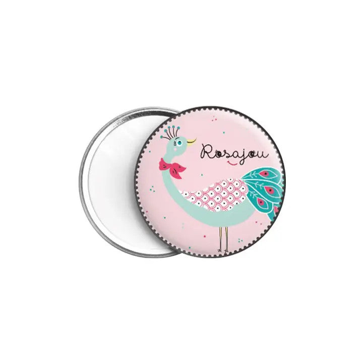 Miroir de Poche « Paon » - Rosajou