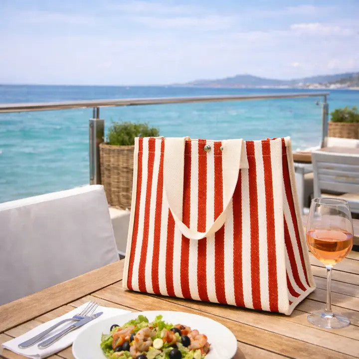 Sac d'Été Rayé Rouge - Plage - MINISUKI