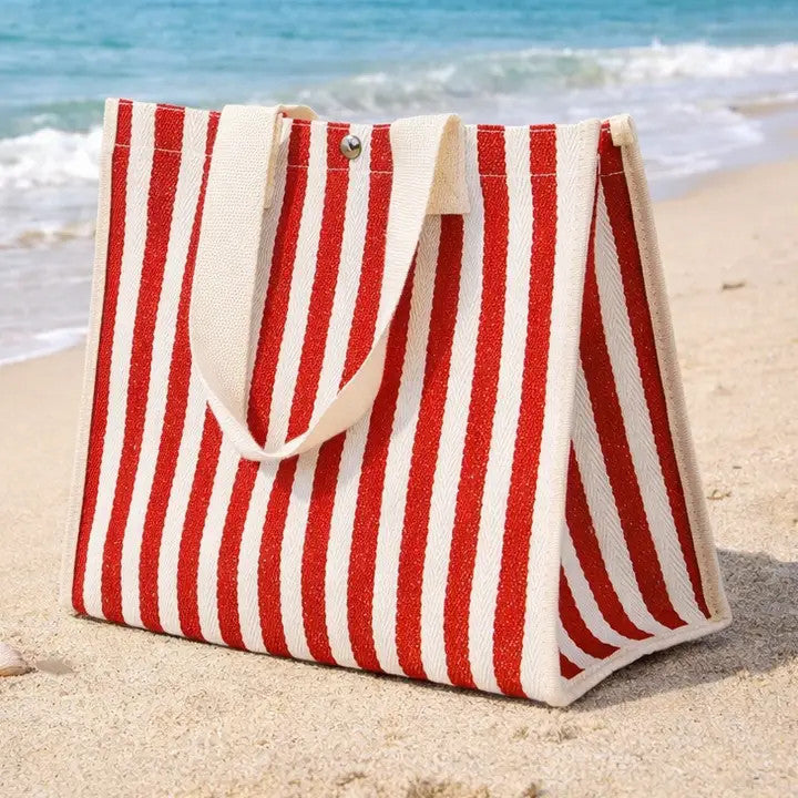 Sac d'Été Rayé Rouge - Plage - MINISUKI