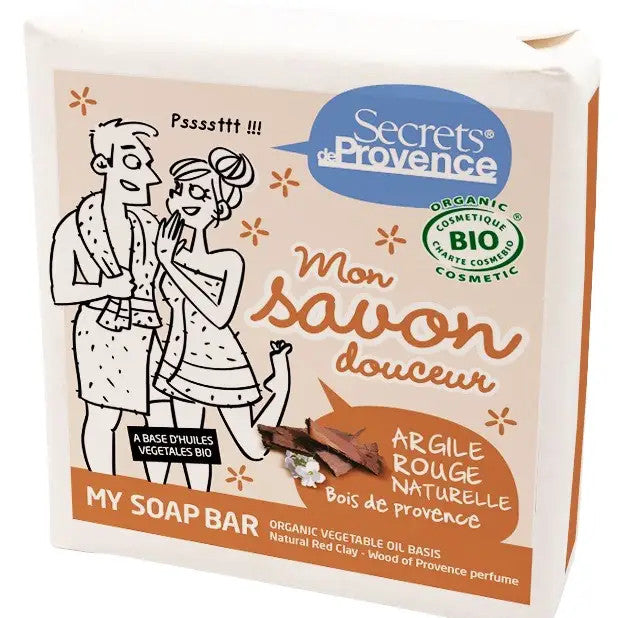 Savon Bio à l'Argile Rouge Parfum Bois de Provence - Secrets de Provence