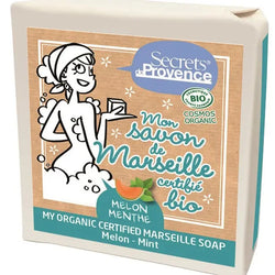 Savon de Marseille Bio Melon-Menthe (100 g) - Secrets de Provence