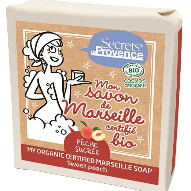 Savon de Marseille Bio Pêche Sucrée - Secrets de Provence