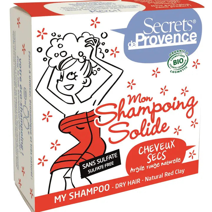 Shampoing Solide BIO Argile Rouge (85 g) - Secret de Provence